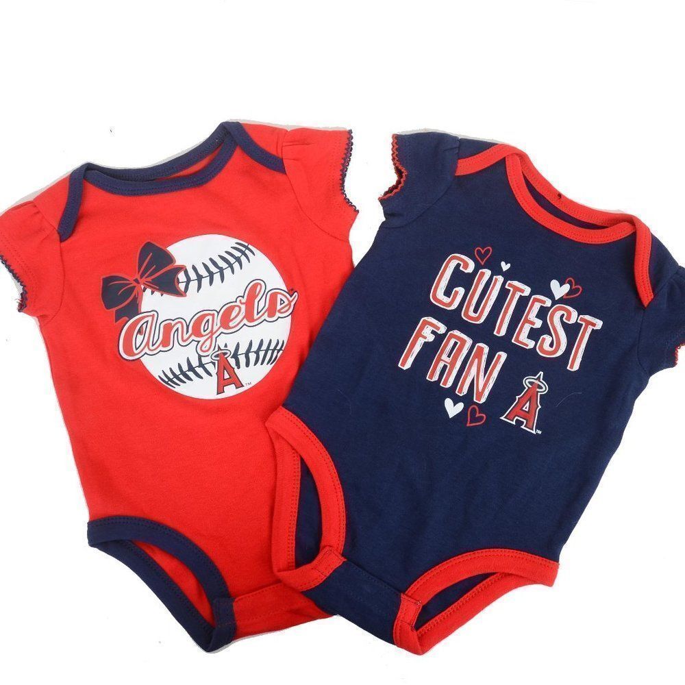 Angels Baseball Cutest Fan! MLB Girls Newborn & Infants Bodysuit Romper SET